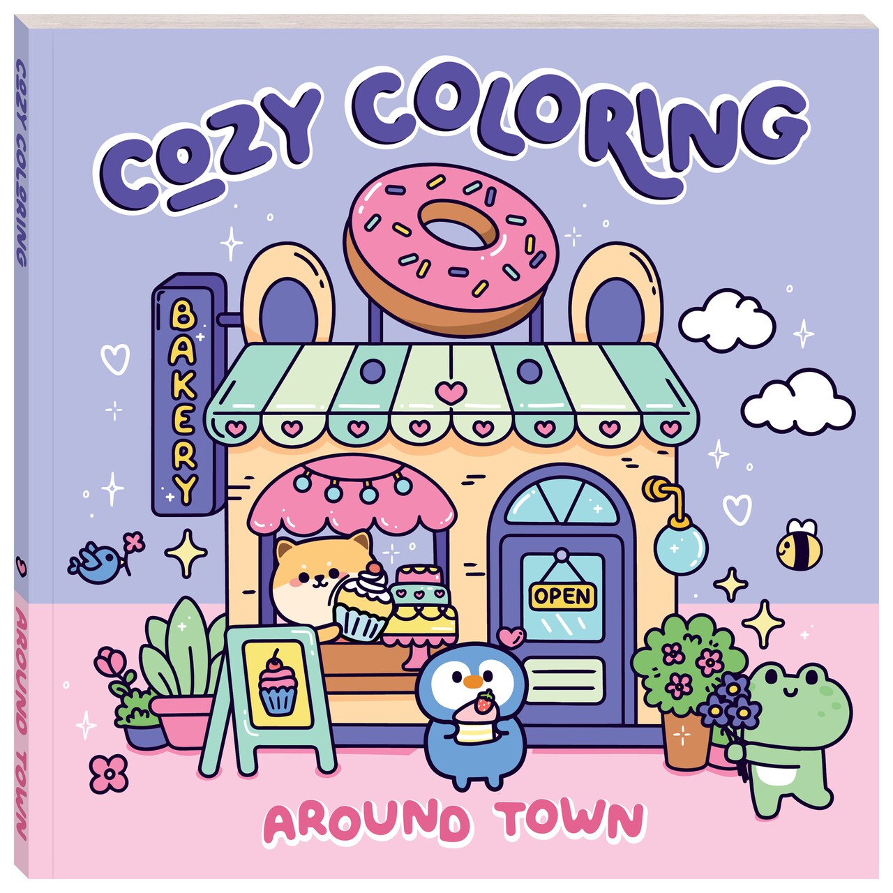 Art Maker: Cozy Coloring - Around Town - 128-Page Adult Coloring Book, Relaxing Illustrations of Charming City Scenes & Animals, Mindful Activity